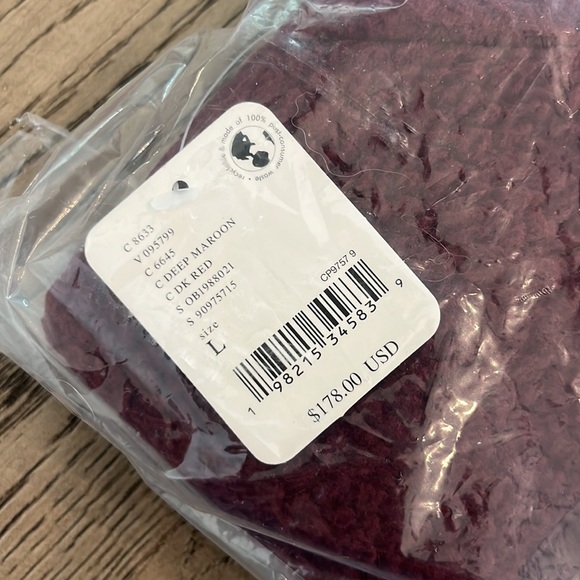 Free People Movement X Hatch Hit The Slopes Fleece Jacket Deep Maroon Large NWT - Picture 6 of 8